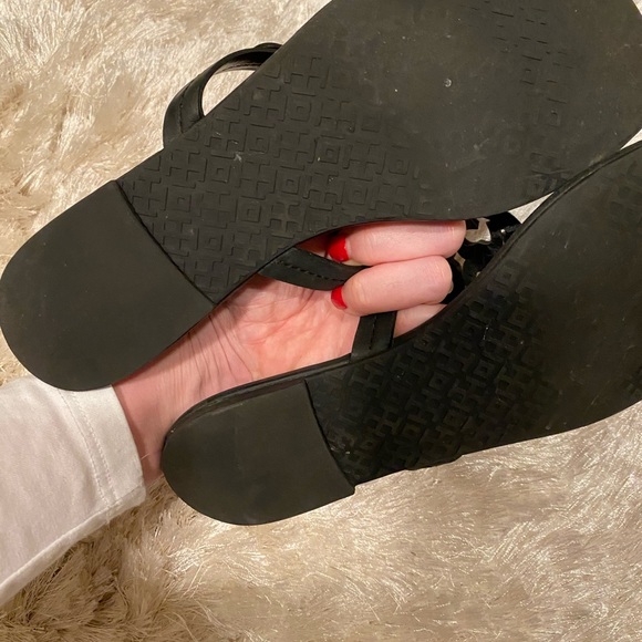 Tory Burch Black Leather Sandals - Picture 5 of 7